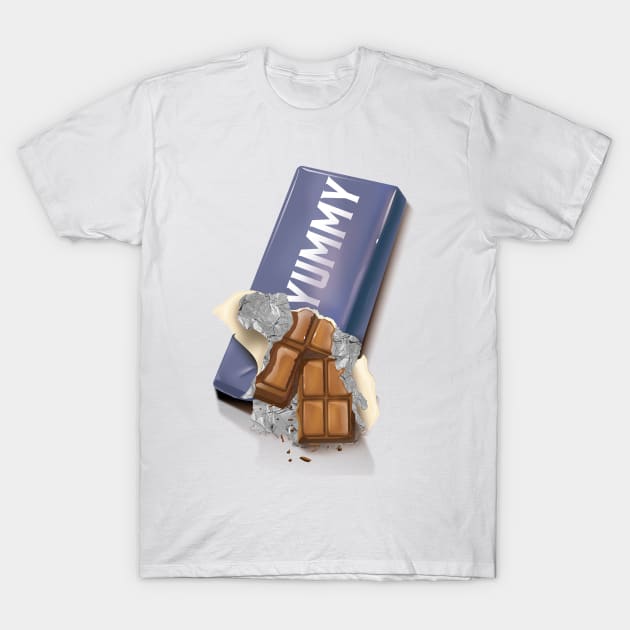 Yummy Chocolate Bar T-Shirt by nickemporium1